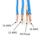 50 Feet (15 Meter) – Insulated Solid Copper THHN / THWN Wire – 12 AWG, Wire is Made in the USA, Residential, Commerical, Industrial, Grounding, Electrical rated for 600 Volts – In Blue