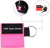 100pcs CPR Face Shield Mask Keychain Keyring Emergency Kit CPR Face Shields for First Aid or CPR Training (Red-100)