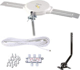 LAVA HD8008 Omnidirectional 360 Degree HD TV 4K Omnipro TV Antenna OmniPro HD-8008 + Installation Kit & FiveStar TV Antenna Jpole