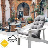 Adirondack Chair Cushion, High Back Indoor Outdoor Patio Tufted Lounge Cushion, Waterproof & Uv-Resistant Seat Pads for Patio Lawn Furniture,Gray