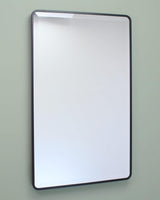 16×20 Austin Farmhouse Metal Framed Rounded Rectangle Recessed Bathroom Medicine Cabinet, Beveled Mirror, 14×18 in-Wall Opening, powder-coated Steel, Glass Shelves, Magnet Close, Brushed Nickel