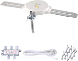 LAVA HD8008 Omnidirectional 360 Degree HD TV 4K Omnipro TV Antenna OmniPro HD-8008 + Installation Kit & FiveStar TV Antenna Jpole